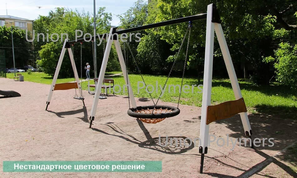 Качели маятниковые К-33/2 с цепными подвесами "Гнездо" и Тип-2-3